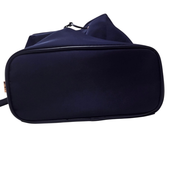 Ted Baker London Navy Nylon Drawstring Backpack Flap Top Handle Mini Bag - Picture 12 of 12